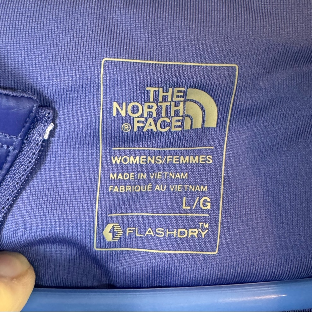 North Face Zip Hoodie Sonic Vest Blue Woman's sz L slim fit flash dry - Picture 5 of 12